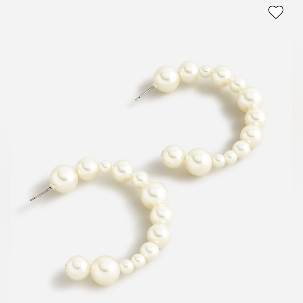 J. Crew NWT Mixed Pearl Statement Hoop‎ Earrings